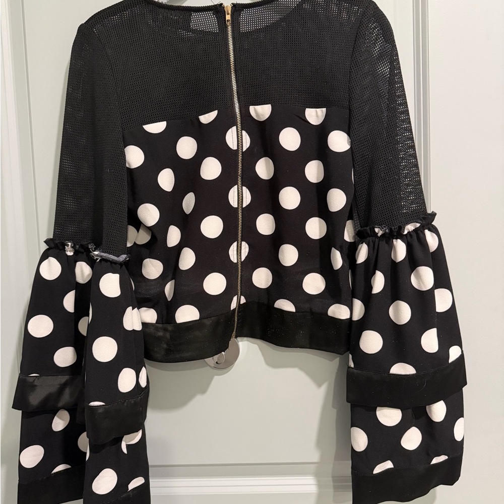 Gracia Elegant Black Mesh Blouse